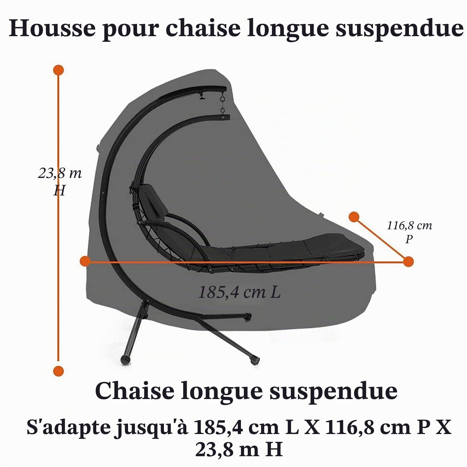 Nrkin protection pour chaise longue suspendue avec parasol, pour extérieur, chaise longue balançoire, transat soleil, imperméable, coupe-vent.