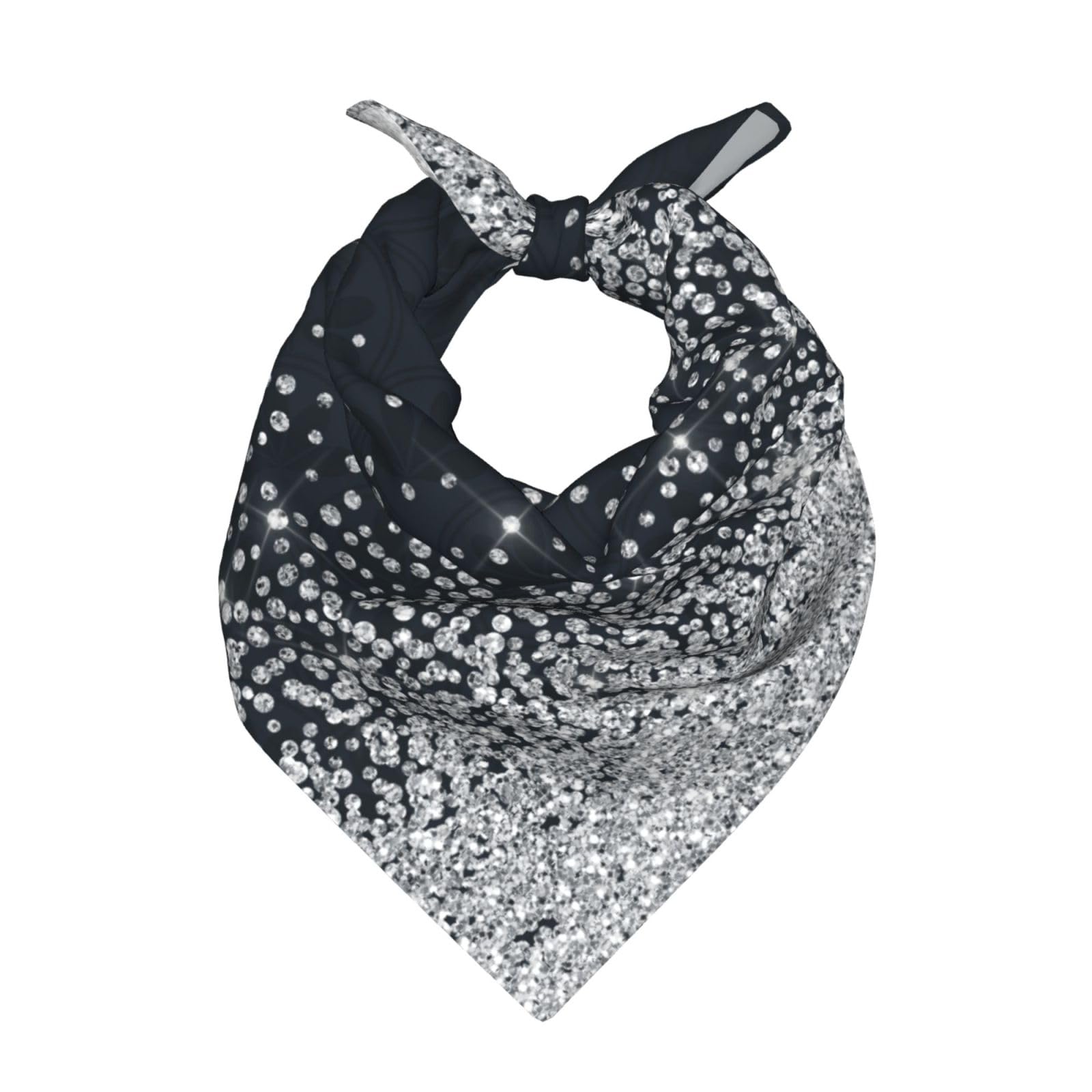 Poadnly Unisex As Picture Black Silver Glitter Diamond Sparkly,Bandana Scarf For Men And Women - Stylish & Versatile Bandanas For Neck And Head Wear