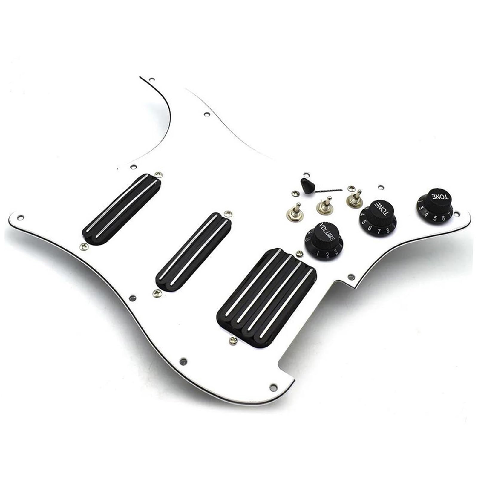 Fácil De Jugar Golpeador Pastilla Placa Rascadora Precableada Cargada División De Bobina 2 Humbucker + Pastilla Golpeador De 4 Bobinas Con Pastilla De Interruptor De Corte Único