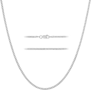 KISPER 925 Sterling Silver Cuban Link Chain Necklace for Men Women Curb