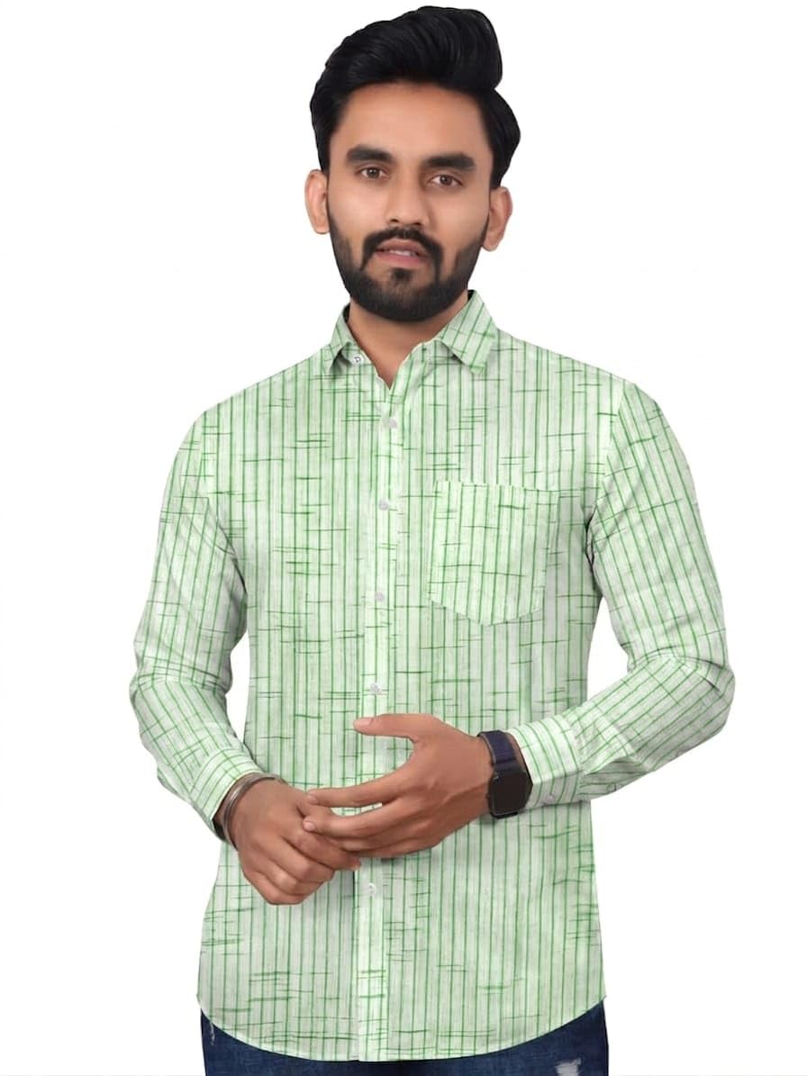 Men's Khadie Cotton Printed Full Sleeve Casual Shirt | Regular Fit Collared Stylish Shirt-picture-37