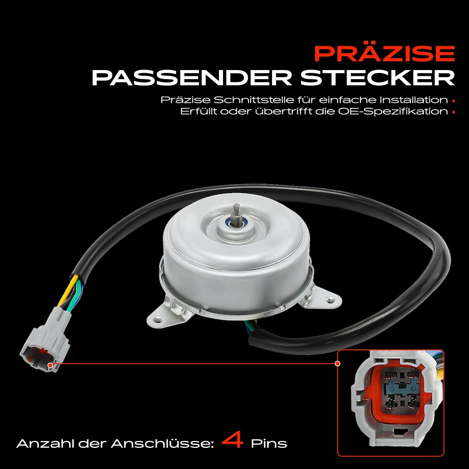 Frankberg Lüfter Kühlerlüfter Elektromotor 4-Polig Links oder Rechts Kompatibel mit G Stufenheck 3.5L 350 Z Coupe Z33 3.5L 350 Z Roadster Z33 3.5L Replace# 21487CD00A
