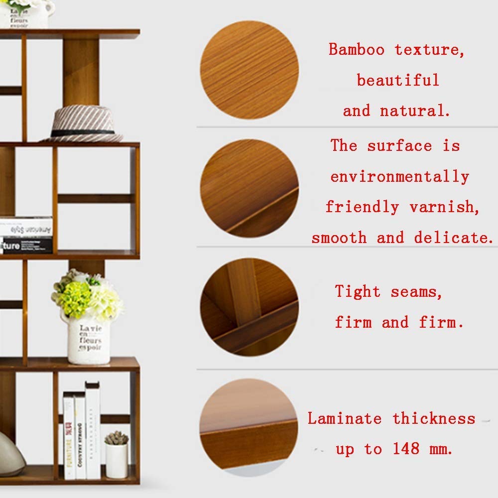 MU Estanterías para el hogar Estanterías Forma de bambú Unidad de Almacenamiento Cofre Estantería Estantería Armario Armario Muebles de Oficina en casa Bastidores 60 * 24.5 * 102Cm,(Cuarto Piso) 60