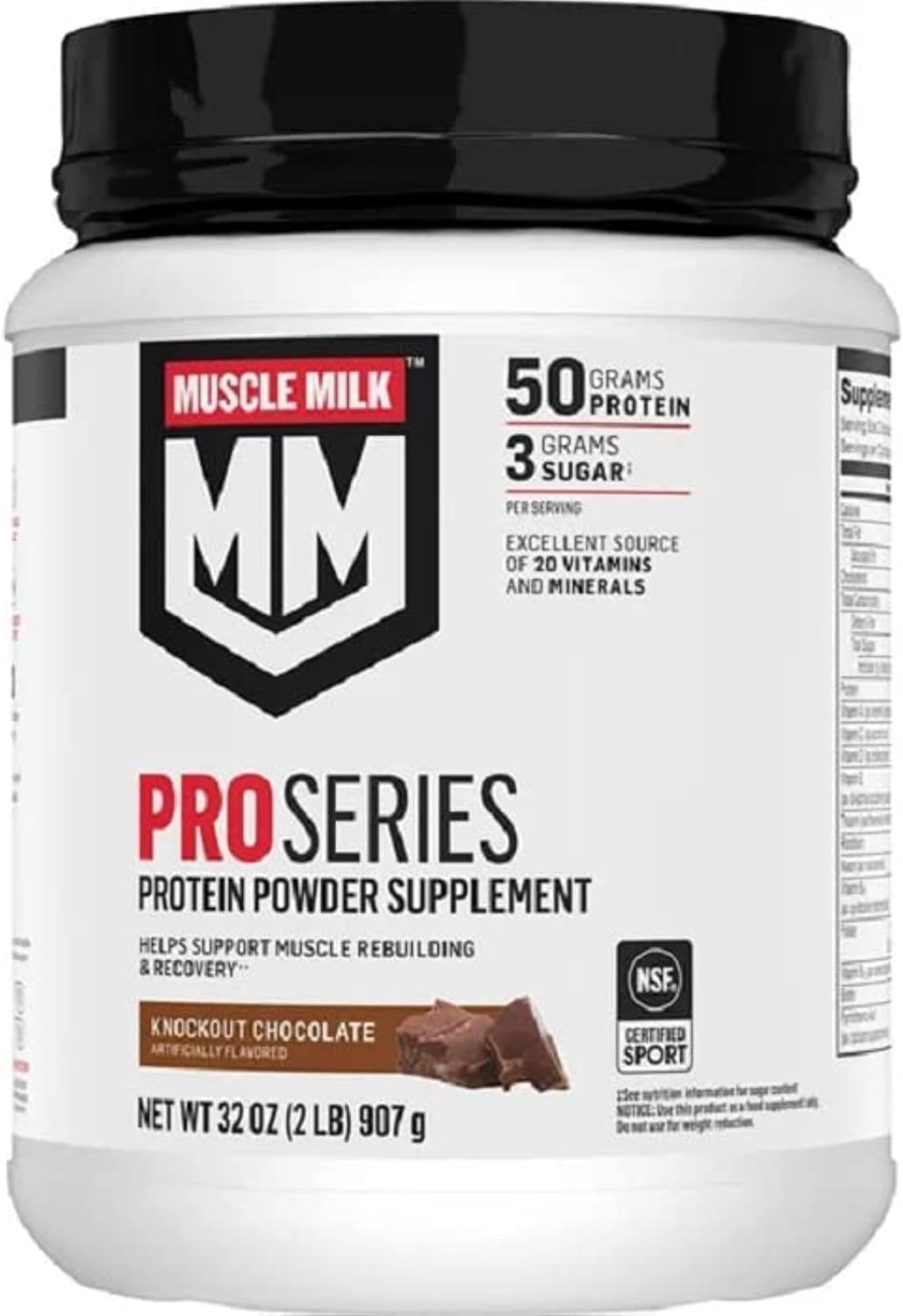 (BBD:12/17/25)Muscle Mlk Pro Series 50 Knockout Chocolate, 2 Pounds 38.4 Ounce (Pack of 1)