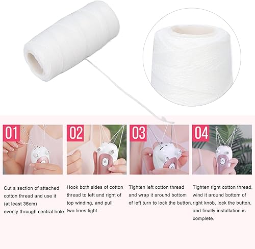 Miniatura 6 de Accesorio para depiladora eléctrica de hilo de algodón, removedor de vello facial, afeitadora de belleza, depiladora de algodón, hilo de rosca,