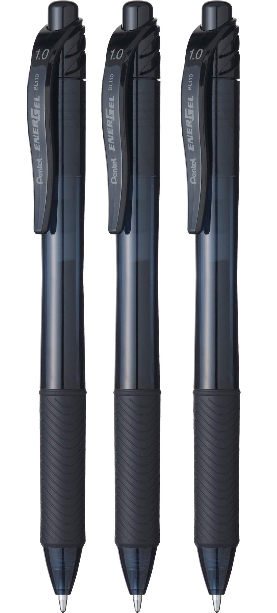Pentel BL110 Roller Energel X ricaricabile punta 1.0 mm, Nero 3 pz