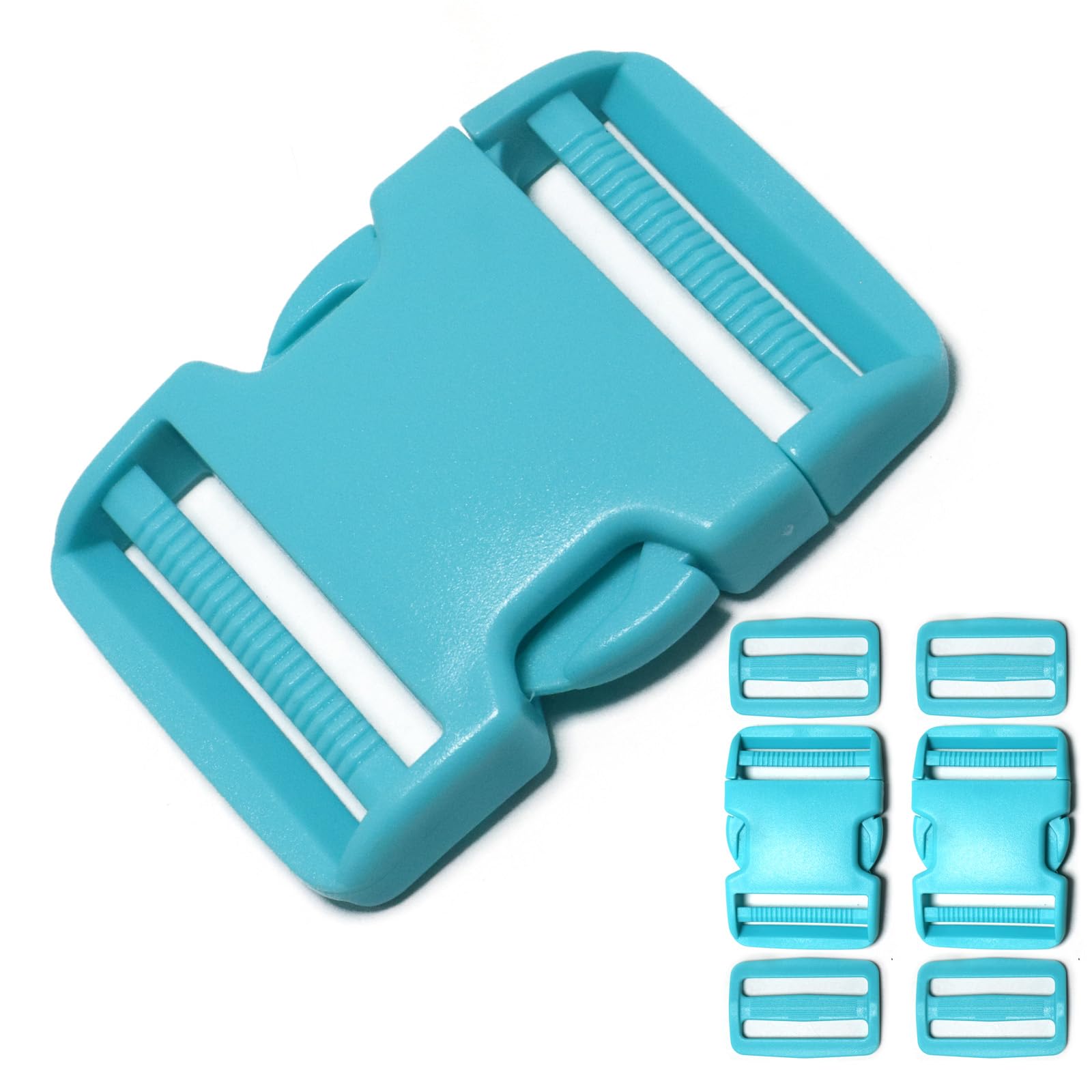 Buckle for 2 inch Webbing Straps, Side Release Buckles 2 Set + 4PCS Tri-glide Slide Plastic Clip Fit 2"(50mm) Nylon Strap Webbings Belt Backpack