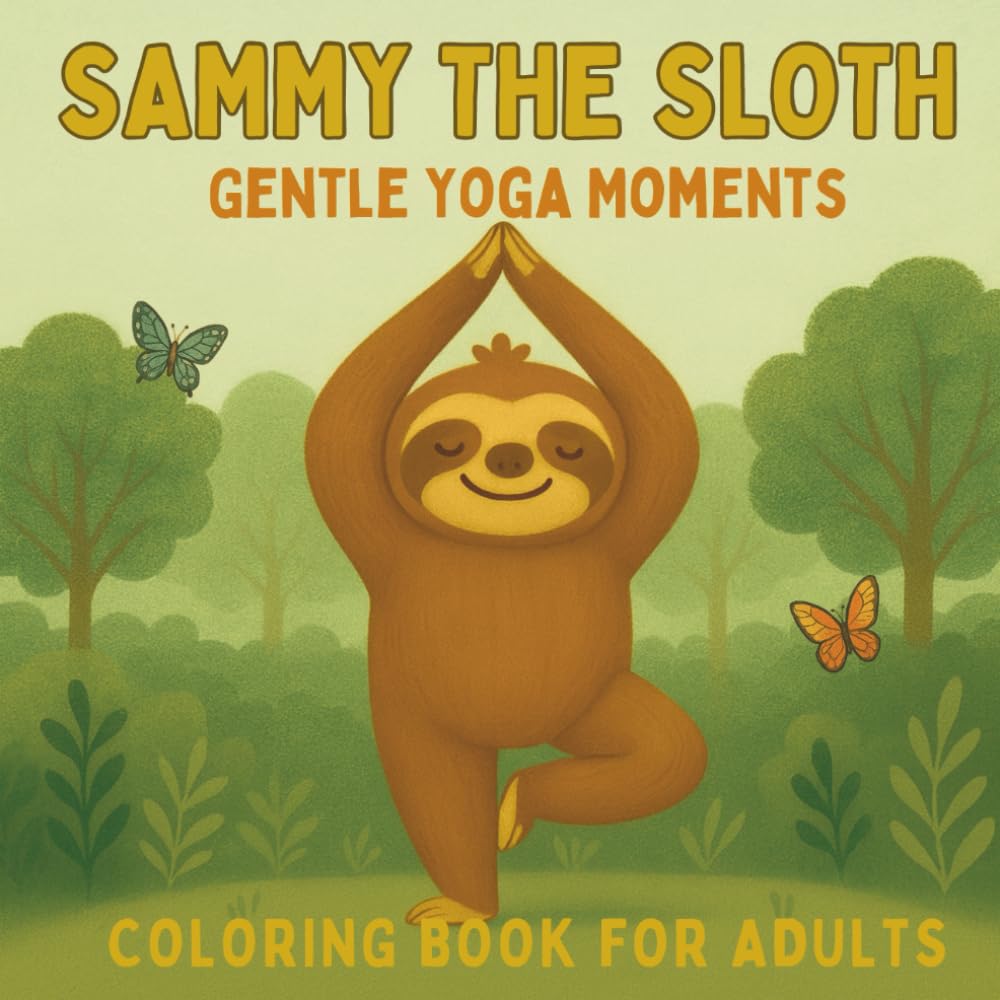 Sammy The Sloth Gentle Yoga Moments: A Coloring Book For Adults