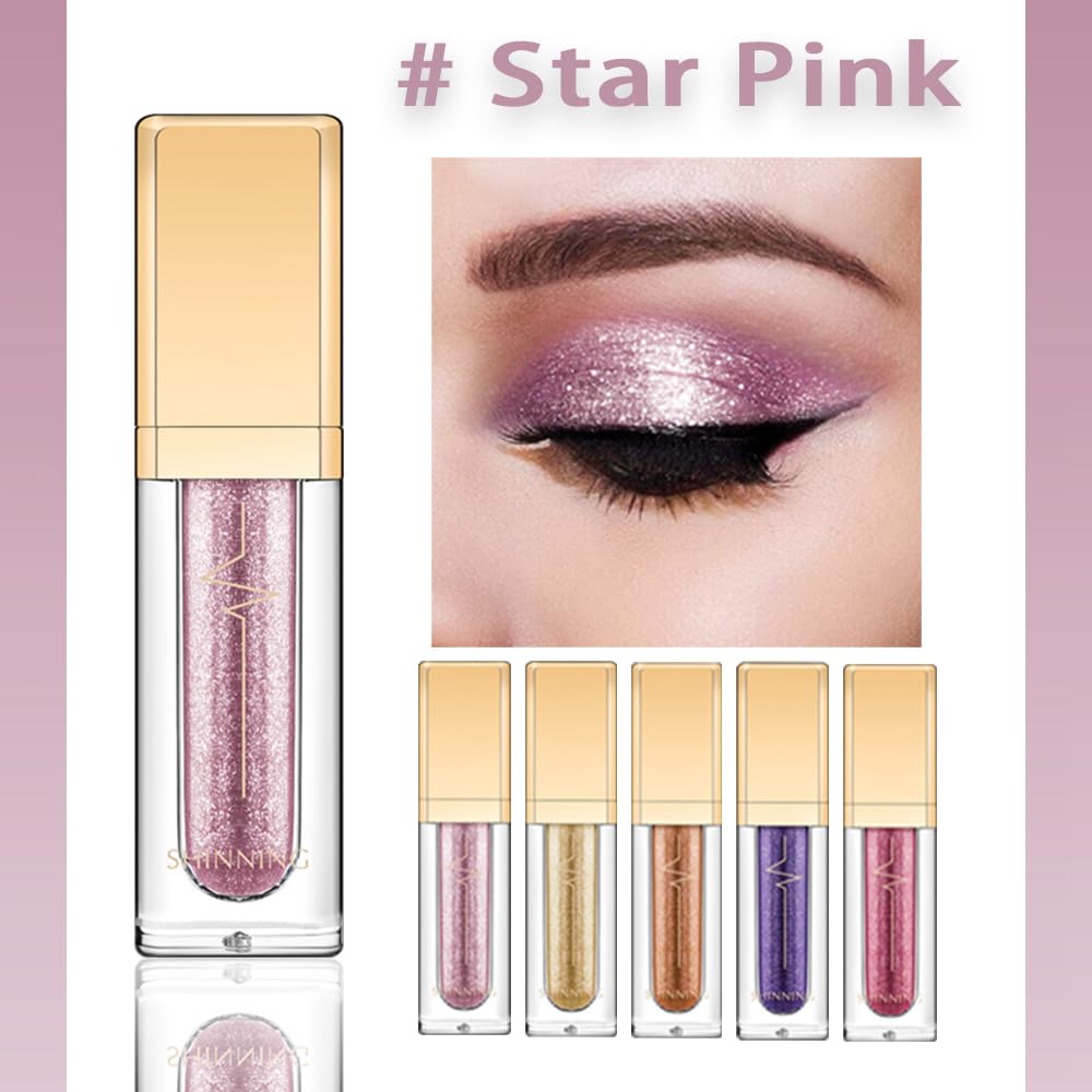 Liquid Eyeshadow & Eyeliner Pen Stick, Highly Pigmented Diamond Shimmer, Quick Drying, Long Lasting Glitter Eyes Makeup (3#) - Image 2