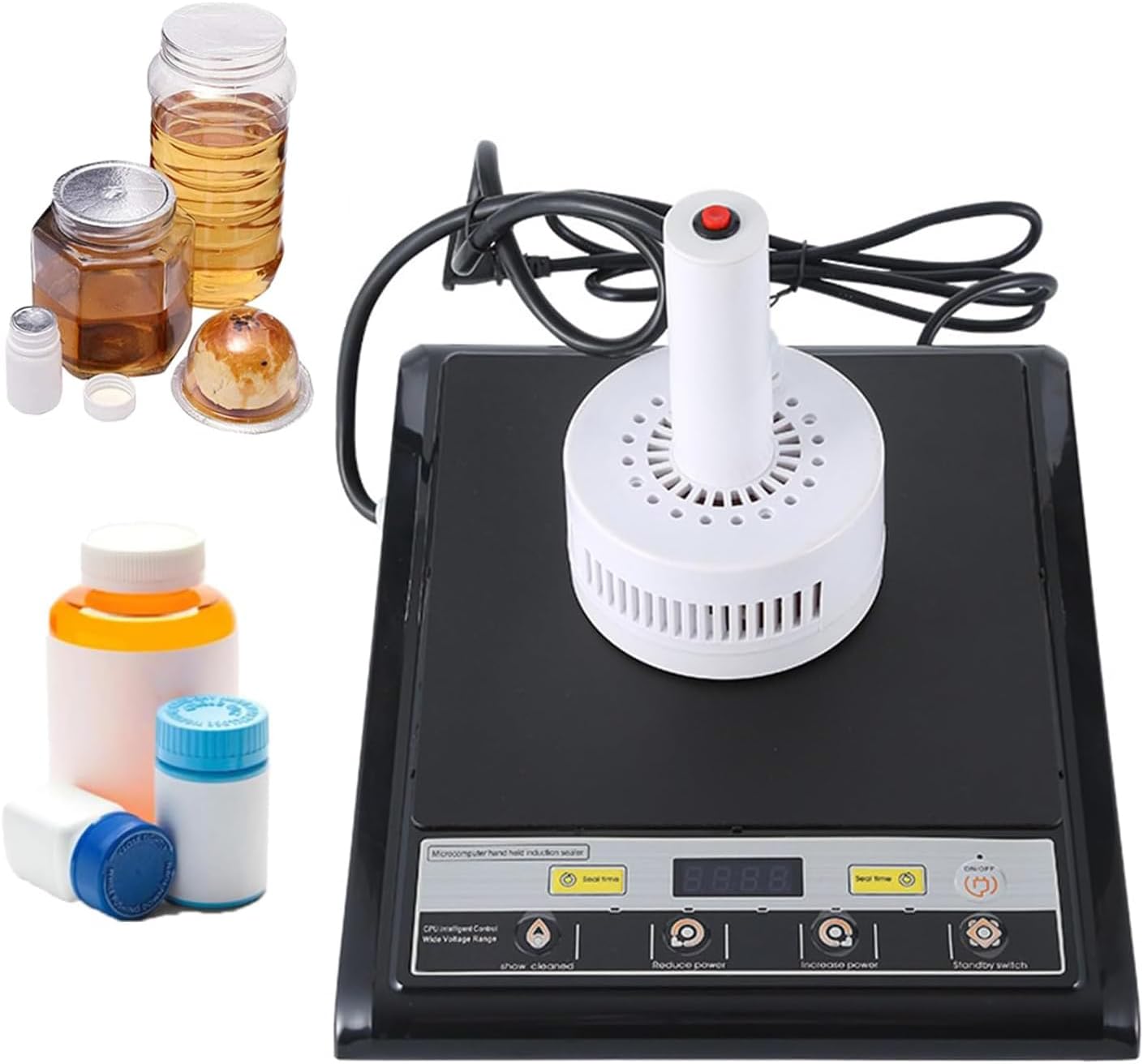 Aluminum Foil Sealing Machine, 20-70mm Handheld Electromagnetic Induction Sealer, Pure Copper Induction Coil