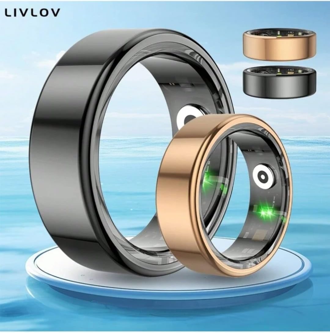 Generic Latest R02 Smart Ring, Health Management, Sleep Monitoring, Temperature Calculation, Steps & Exercise Tracking, Stainless Steel, Gold, Size #8, #9, #10, #11