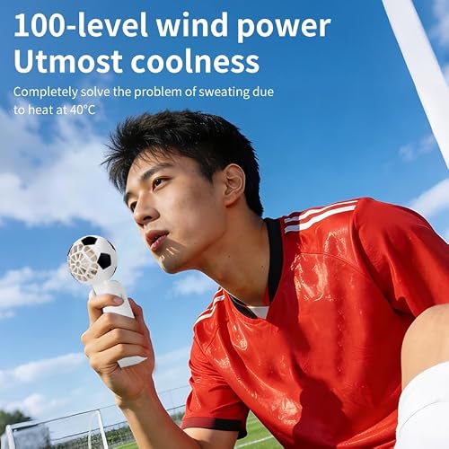 Coaptop Ventilateur turbo portable avec refroidissement à glace, éclairage LED à 4 niveaux, pliable à 180 °, puissant, 5 vitesses, pour les fans de football avec refroidissement Air-Turbo-Tech (noir) – vue 9