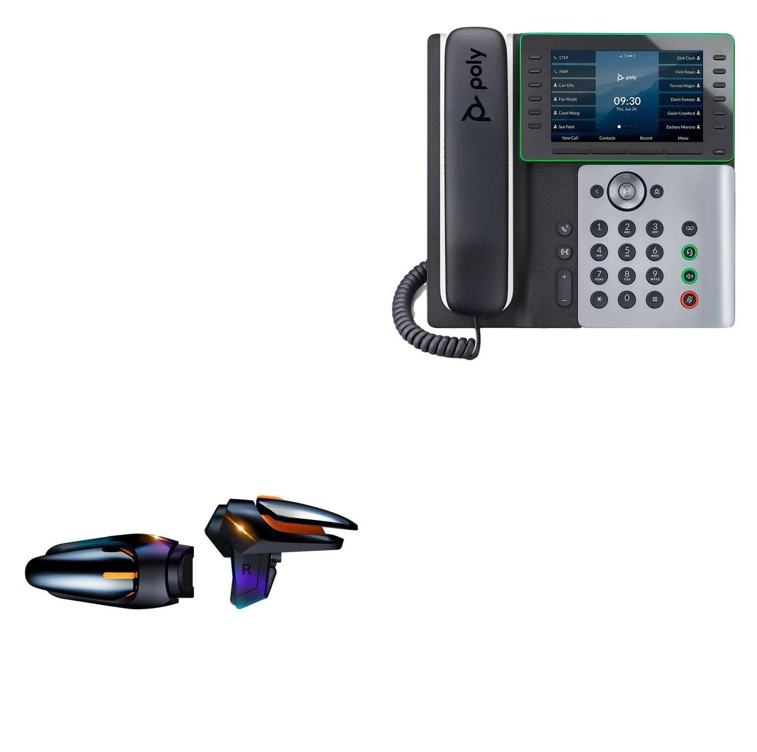 BoxWave Gaming Gear Compatible with Poly Edge E550 - Touchscreen QuickTrigger Auto, Trigger Buttons Autofire Gaming Mobile FPS - Jet Black