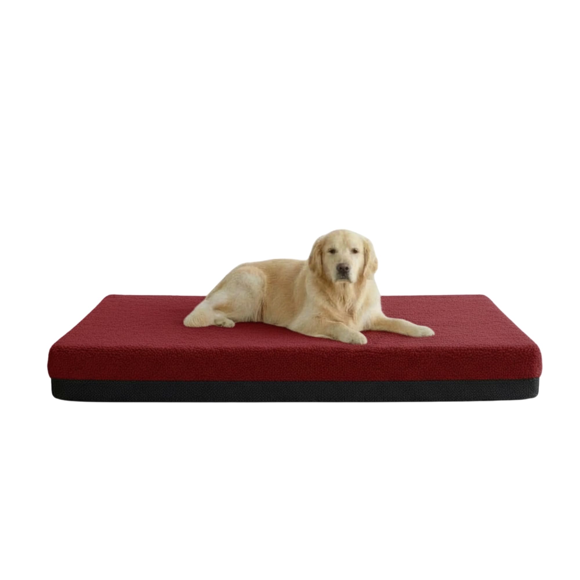 Kosiproducts Waterproof Dog Bed Mattress Non Slip Removable Washable Anti Pill Fleece Fabric Wine 120cm x 90cm x 10cm โ image 1