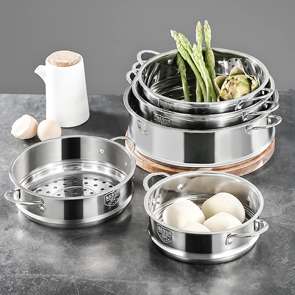 Inserto Vapore Forato, Cestello per Cottura, Cestello Cuocere Verdure Vapore, Piroscafo Acciaio Inox 21.7-22 cm cm, Diametro Interno 22 cm, con Maniglia, per Frutti Mare, Verdure