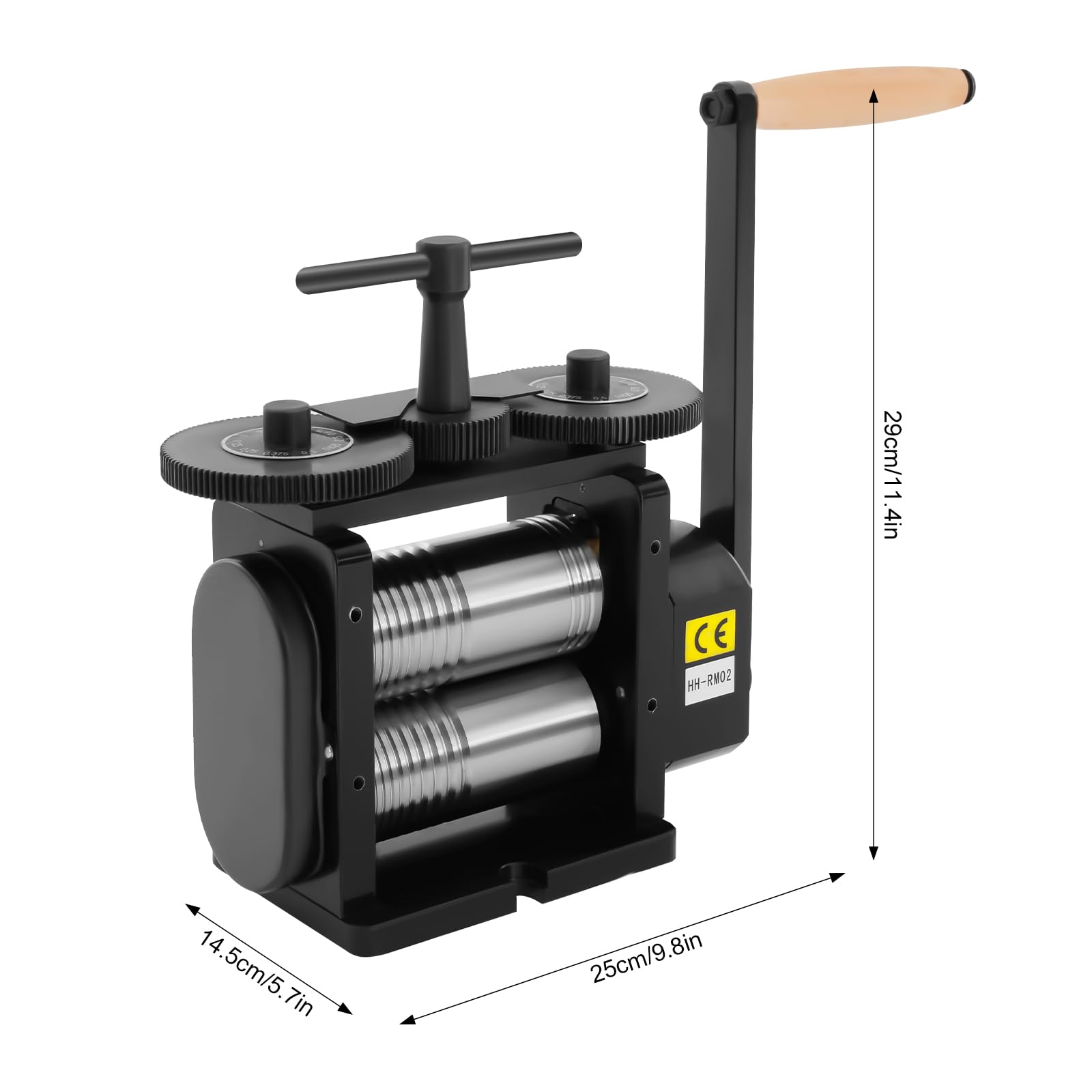 Manual Jewelry Rolling Mill Machine, Combination Rolling Mill Jewelry Roller Press, 130mm Wide 65mm Diameter Rollers, DIY Tool Making Machine for Jewelers