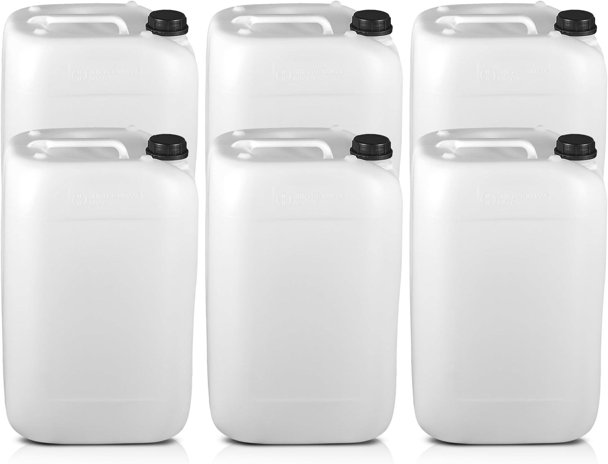 25L Water Container, Plastic, Tamper Proof Screw Cap, Large Water Jerry Can Tank for Water Storage, Water Tank, Camping, Car Washing, UN Approved, Food Grade & Stackable. (6)