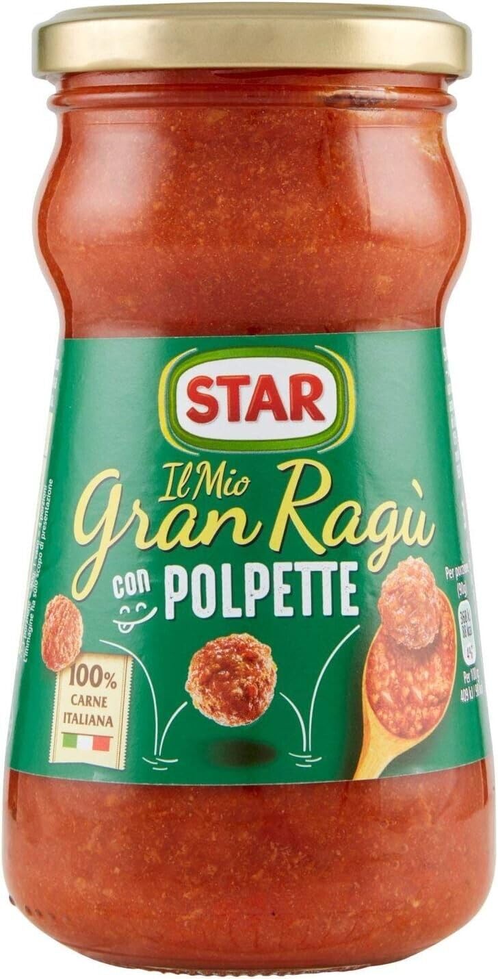 Star Il Mio Gran Ragu' con Polpette, sauce tomate avec porc et boulettes de viande, verre de 360 g + 1 boîte de thé glacé yoga à la pêche 330 ml