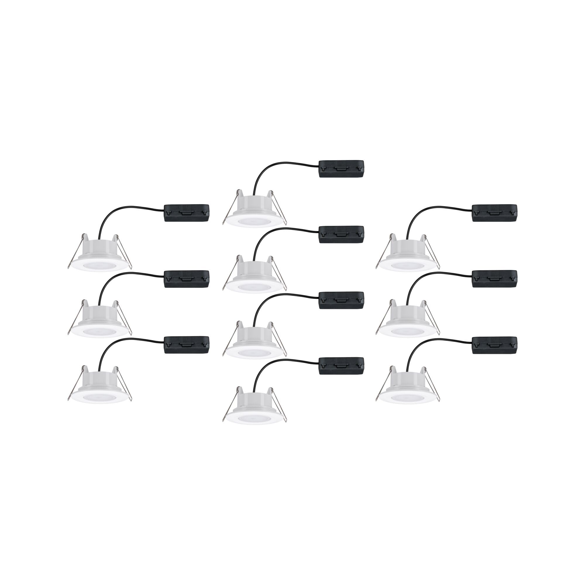 Paulmann 99922 spots encastrés LED Calla rond kit de 10 incl. 10x6W IP65 projecteurs enc. Blanc dépoli éclairage d'armoire plastique lampe enc. 4000K
