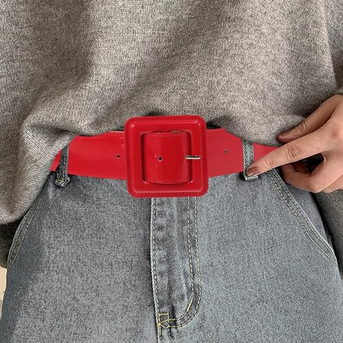 Leather Belt Women Patent Leather Belt Retro Wide Belts with Square Buckle Casual Ladies Belt for Jeans Dress2