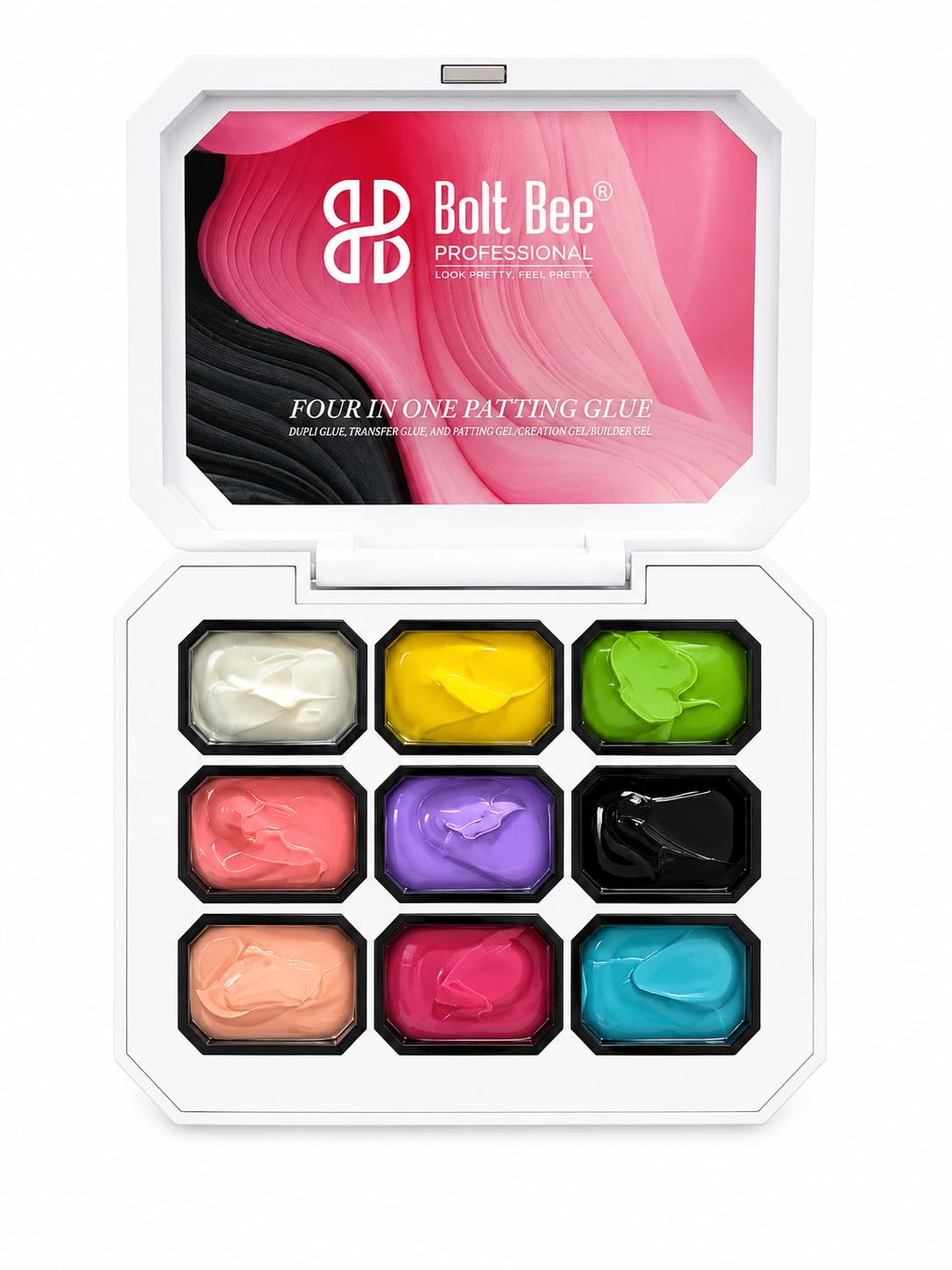 Bolt bee Solid Cream GelPolish Set, 9 Colors Pudding Gel Nail Polish Palette with Nail Brush, Nude Pink Orange Red Solid Gel Polish Nail Art Kit Soak Off Portable Gift for Girls/Friend DIY Home (BB PAT GEL 07)-picture-26