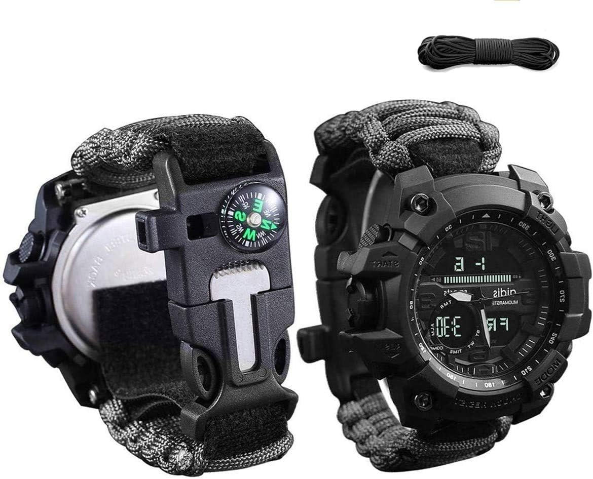 wejie 6-in-1 Men Sports Watches Dual Display Analog Digital LED Electronic Quartz Wristwatches Waterproof Swimming Military Watch Christmas Birthday Valentines Day Gift Ideas for Boy