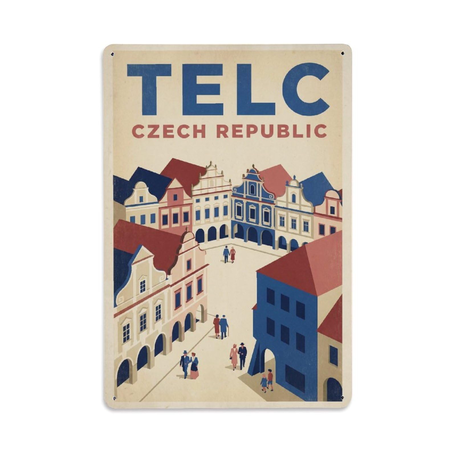 Travel Czech Republic Telc Retro Metal Tin Sign
