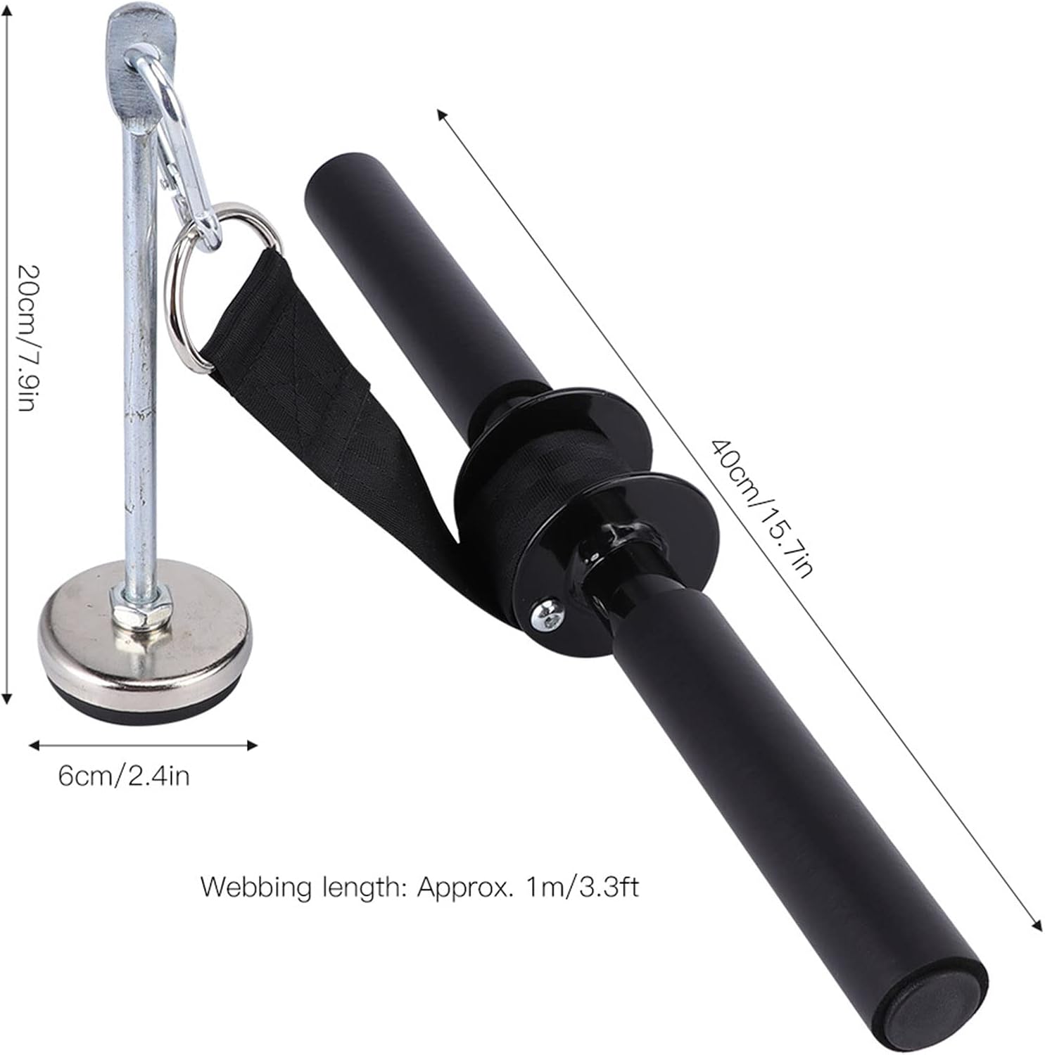 Forearm Strength Trainer, Arm Power Training Equipment, Sturdy Steel Structure with Nylon Webbing for Grip Strength Enhancement, Freeweight Roll Rope Fitness Device for Wrist and F