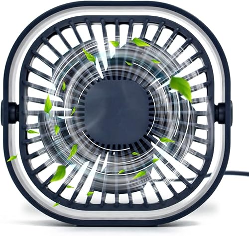 Ventilador de escritorio USB silencioso, mini ventilador de mesa de viento fuerte, ventilador de escritorio personal de 3 velocidades, ventilador de