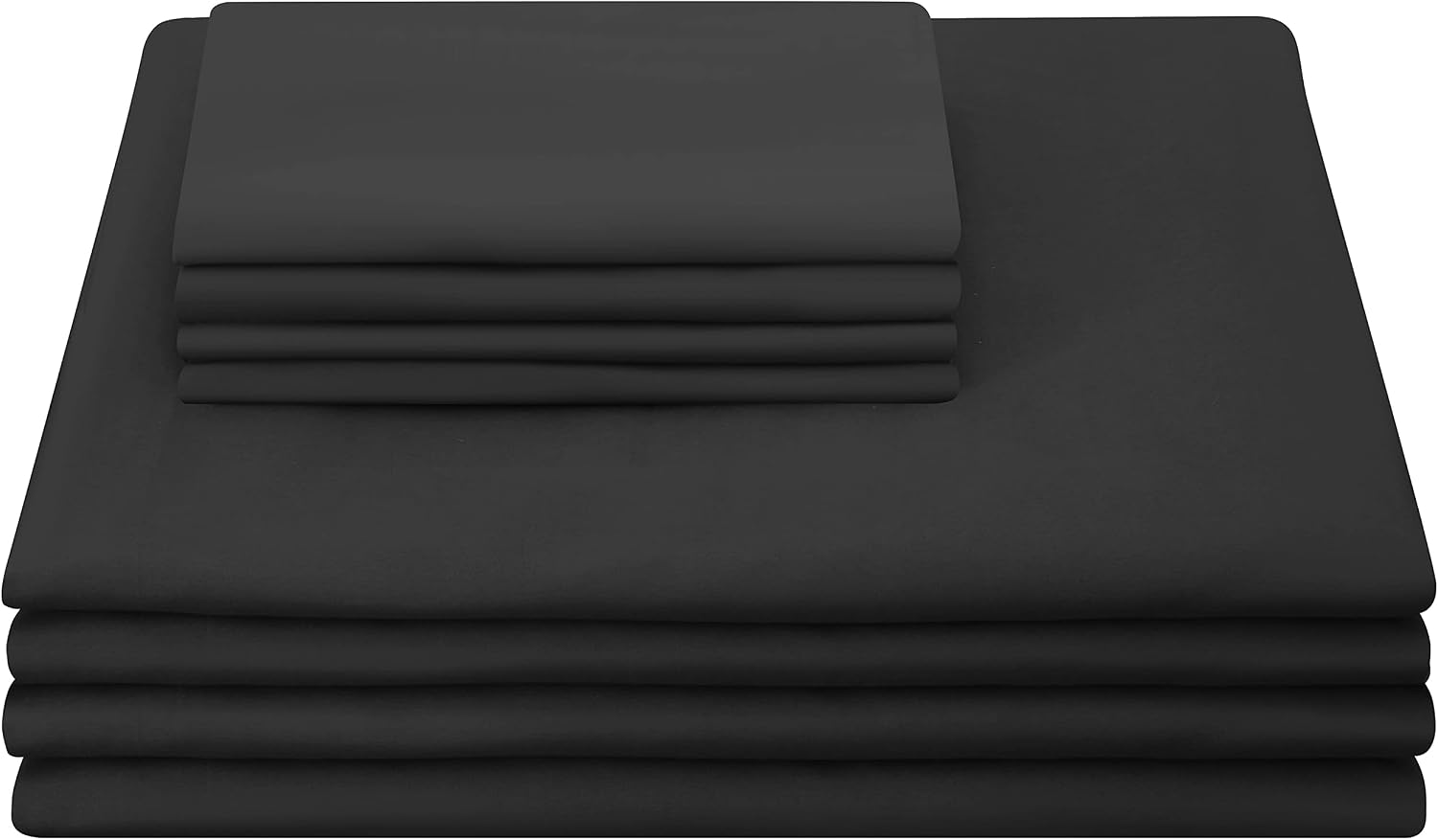 FARFALLAROSSA King Size Bed Sheets - 6 Piece Super Soft Microfiber 2200 Thread Count Sheet Set - Bed Sheets - Wrinkle Free Bed Sheet - Luxurious Deep Pocket 16 Inches Bed Sheets - Black Bed Sheet