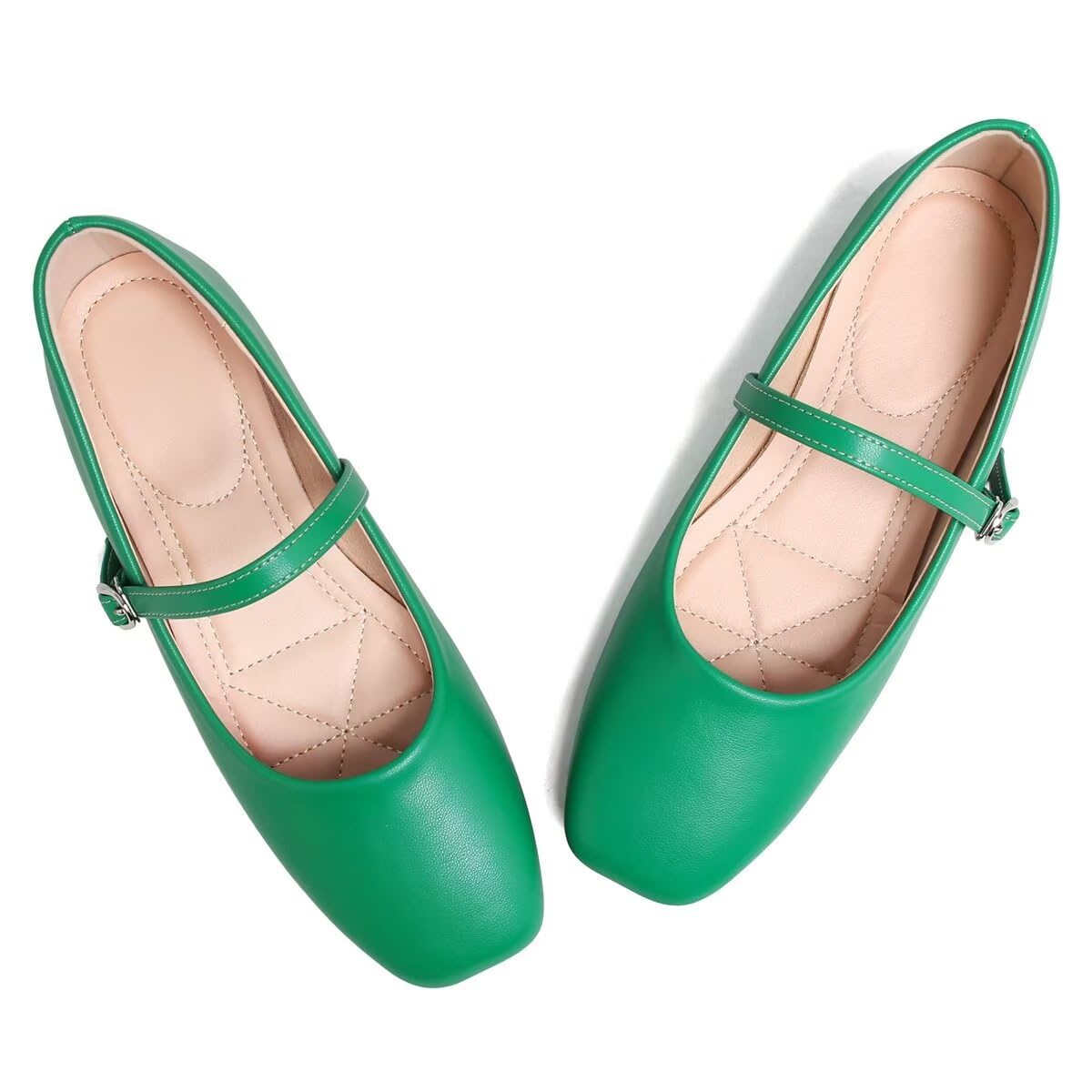 LUXINYU Women's Slip on Flats,Classy Round Toe Solid Classic Mary Jane Ballet Dance Shoes Soft Comfortable PU Flat Shoes