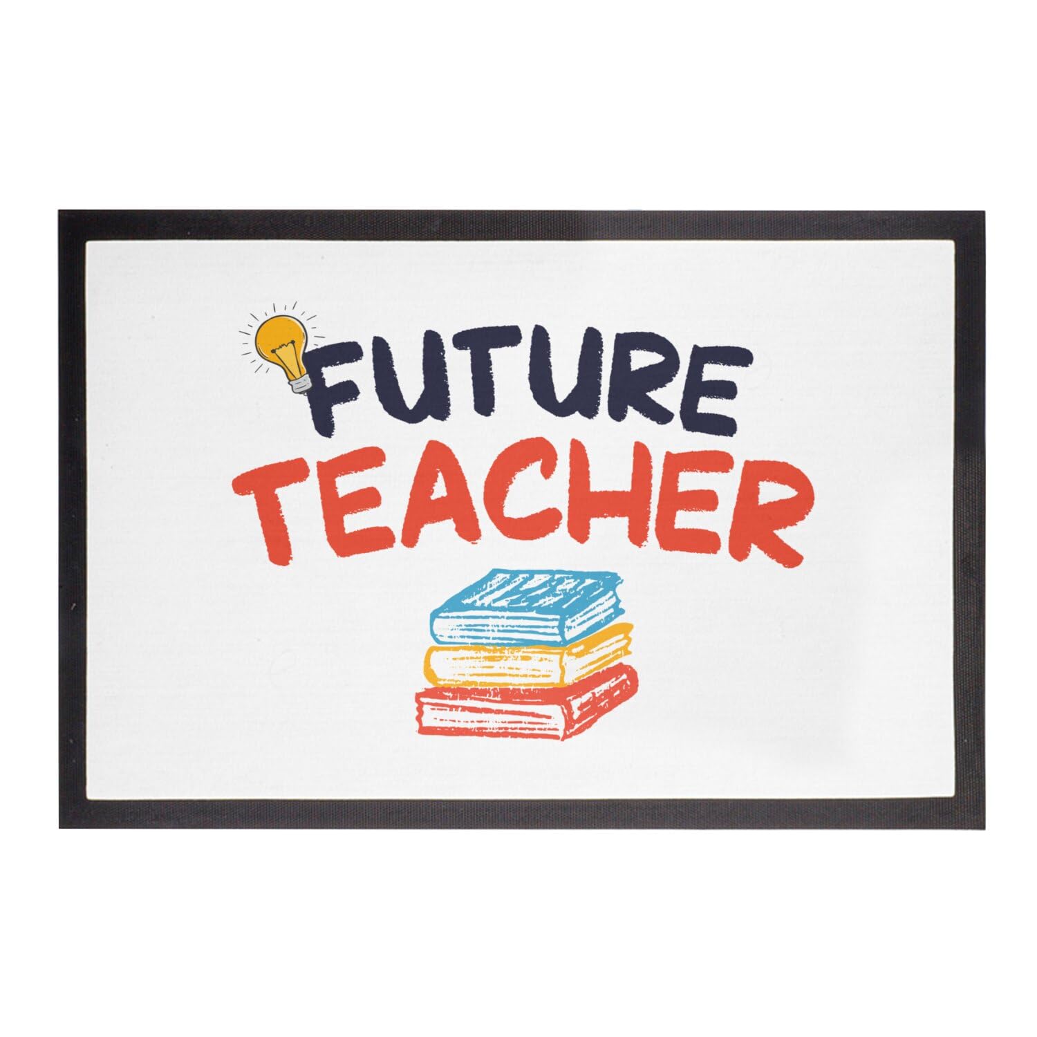 Paillasson blanc future teacher 60x40cm fini entrées tristes