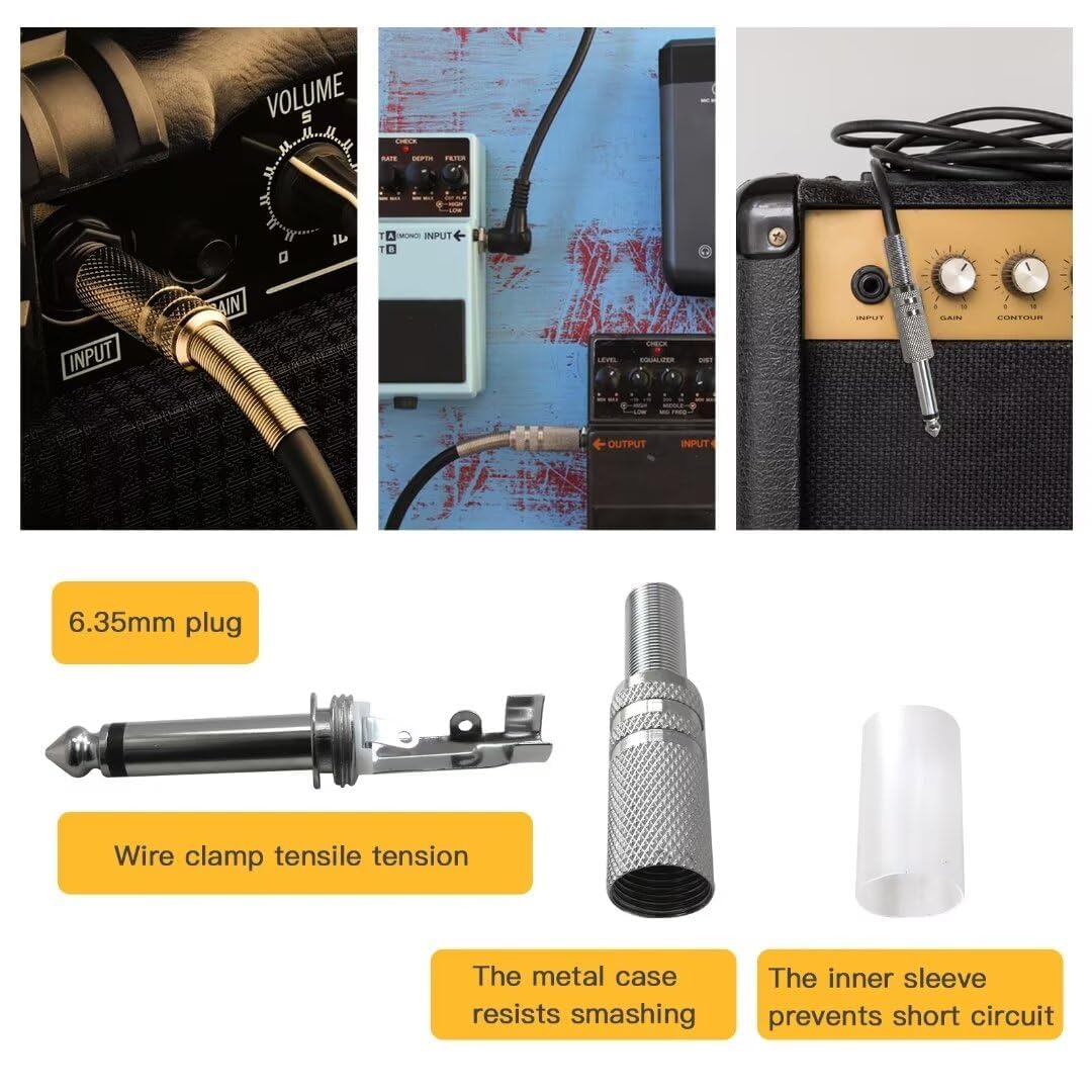 8 sztuk wtyk męski 6,35 mm wtyczka mono audio TS 1/4" złącze wtykowe 6,35 mm do lutowania męskiego gniazda do głośników/mikrofonu/gitary