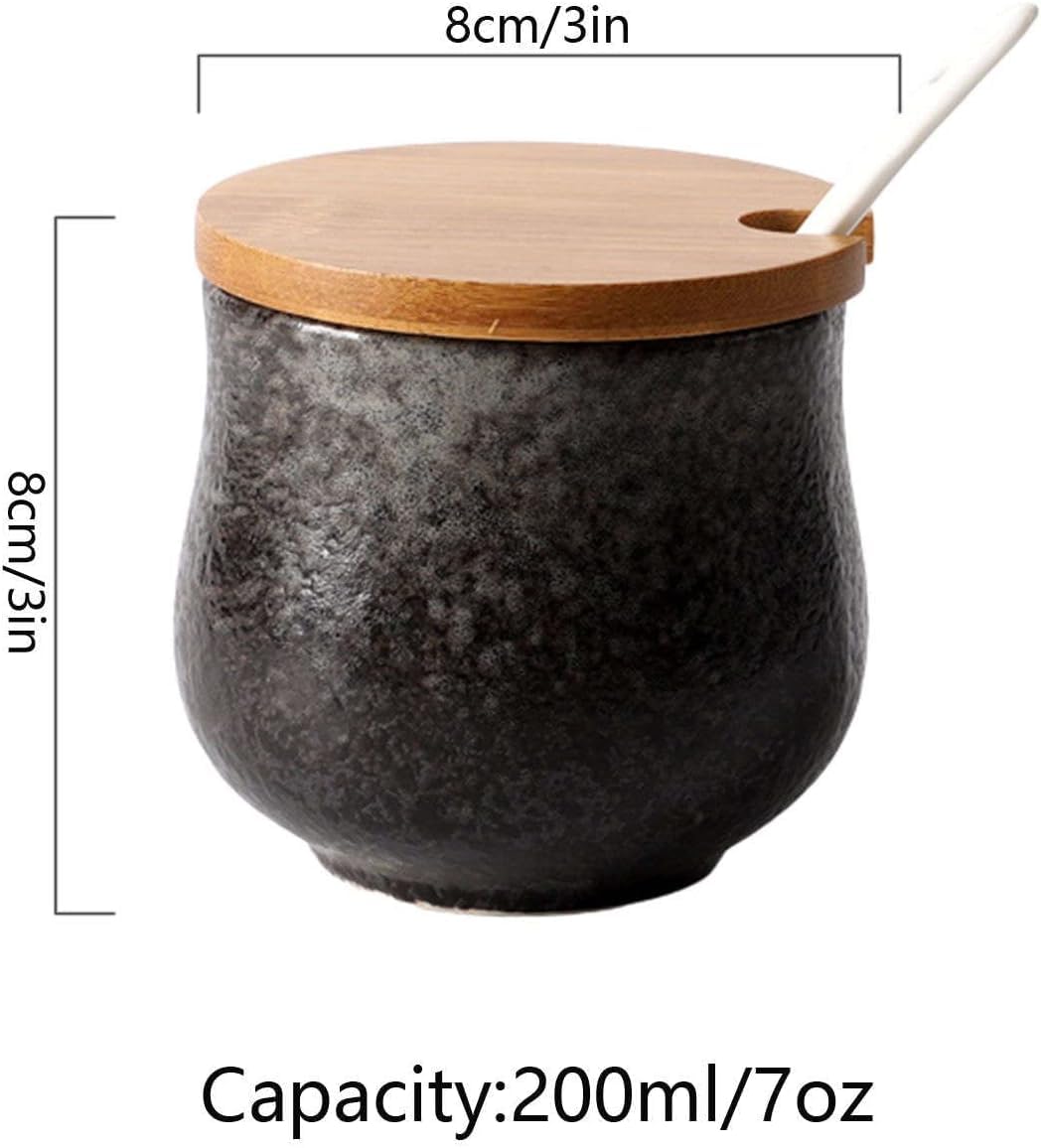 Cukiernica, cukiernica z pokrywką, słoik do przechowywania cukru, cukiernica, pojemnik na cukier słoik na przyprawy, cukiernica na sól, pojemnik na przyprawy-d-200 ml 7 uncji (kolor: C) (Color : F)