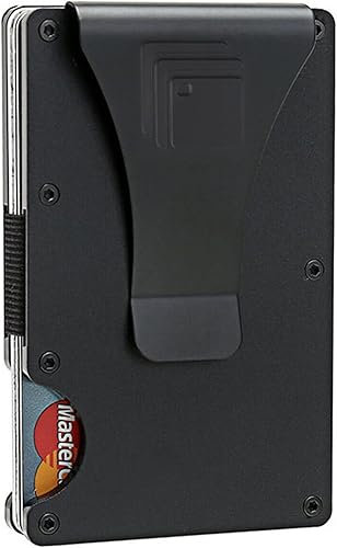 RUMEX Cartera de metal y tarjetero para hombre, cartera delgada antirrobo con bloqueo RFID para hombres, diseño de metal elegante y minimalista,