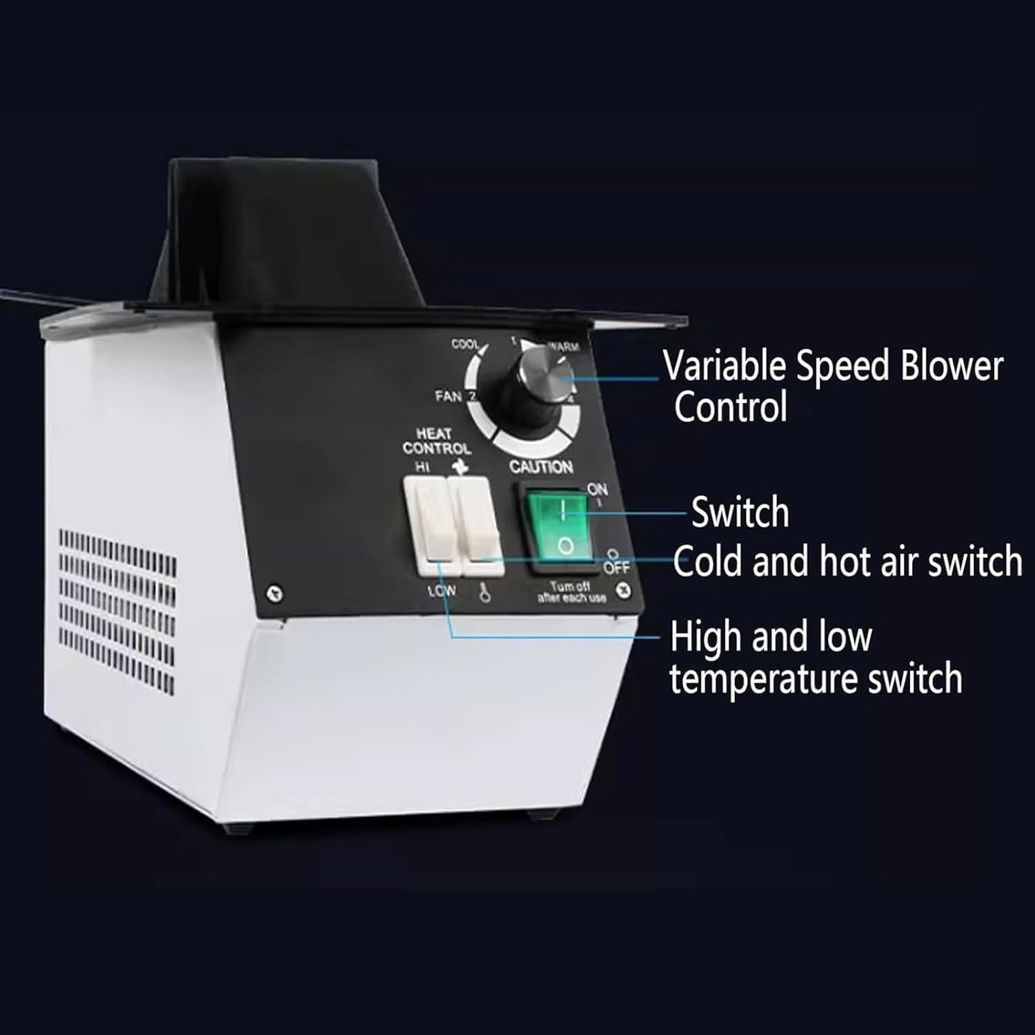Riscaldatore per occhiali ottici, 1500 W, controllo della temperatura a 2 livelli, aria calda e fredda, per riparazione e regolazione della montatura degli occhiali