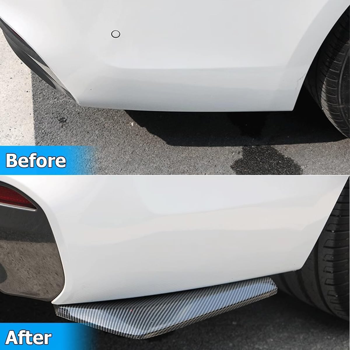 Diffusore paraurti Posteriore Auto per Ford Puma/Puma ST,Auto Posteriore Labbro Angolo Splitter Diffusore Spoiler Paraurti,B/Carbon Fiber
