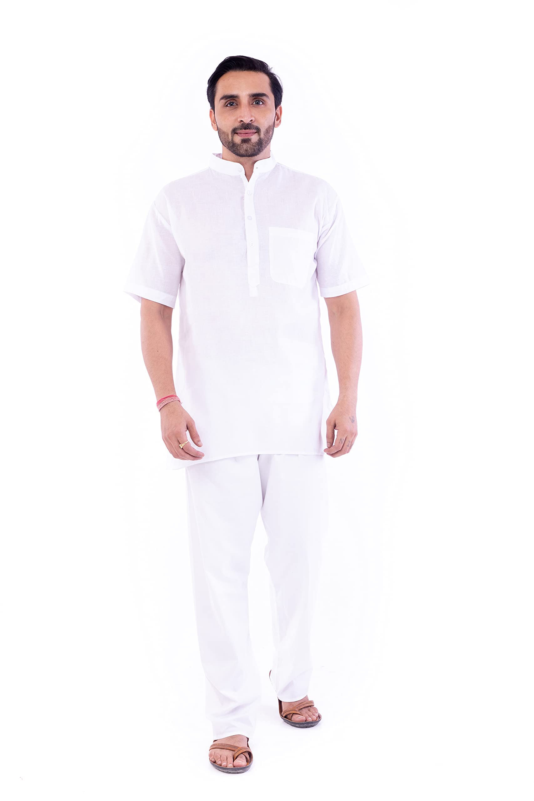 deshbandhu dbk Men's Half Sleeve Short Regular Kurta Cotton Ethnic Wear-picture-41