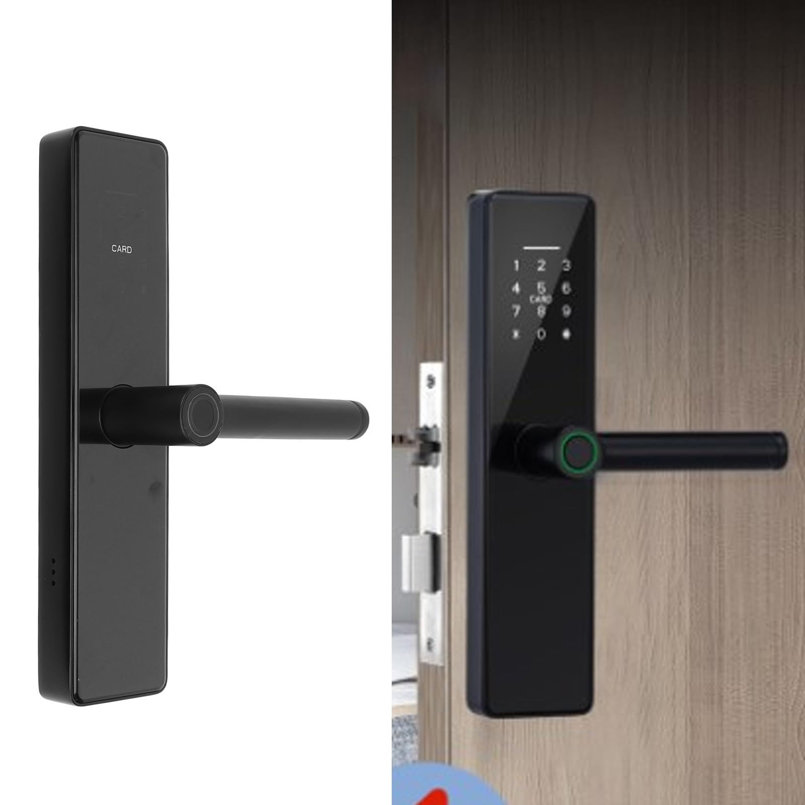 Serratura Intelligente per Porta con Impronta Digitale, Serratura Elettronica Digitale con Tasti a Maniglia Schede IC Password Blocco Ingresso Digitale per Hotel di Appartamenti