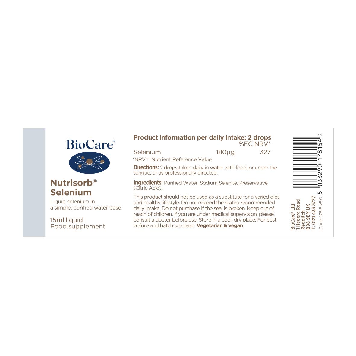 BioCare Nutrisorb Selenium Liquid Selenium in a Simple, Purified