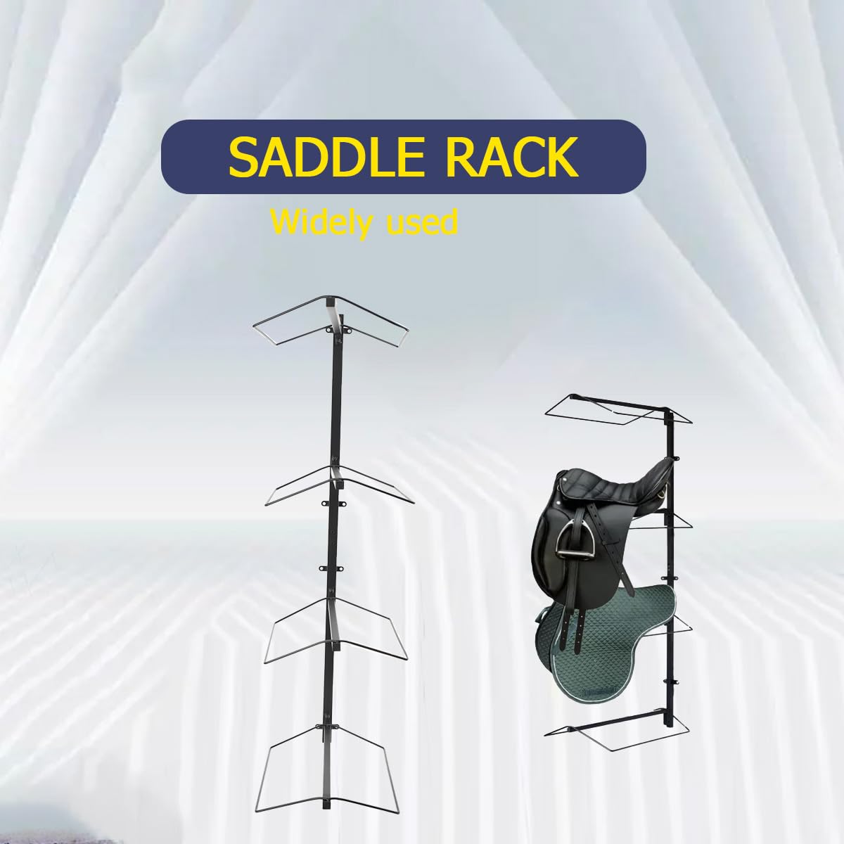 Confezione da 2 sottoselle regolabili da parete, resistenti, a 4 ripiani, in acciaio, per selle inglesi occidentali, con capacità di carico di 39,9 kg per ripiano (132 x 63 x 28 cm)