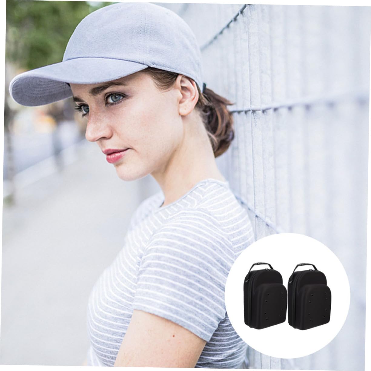 CATIEBYE 2pcs Hat Box for Travel Baseball Cap Carrier Handle Compact Storage for Hats Portable Organizer for Travel Anti-extrusion Protection