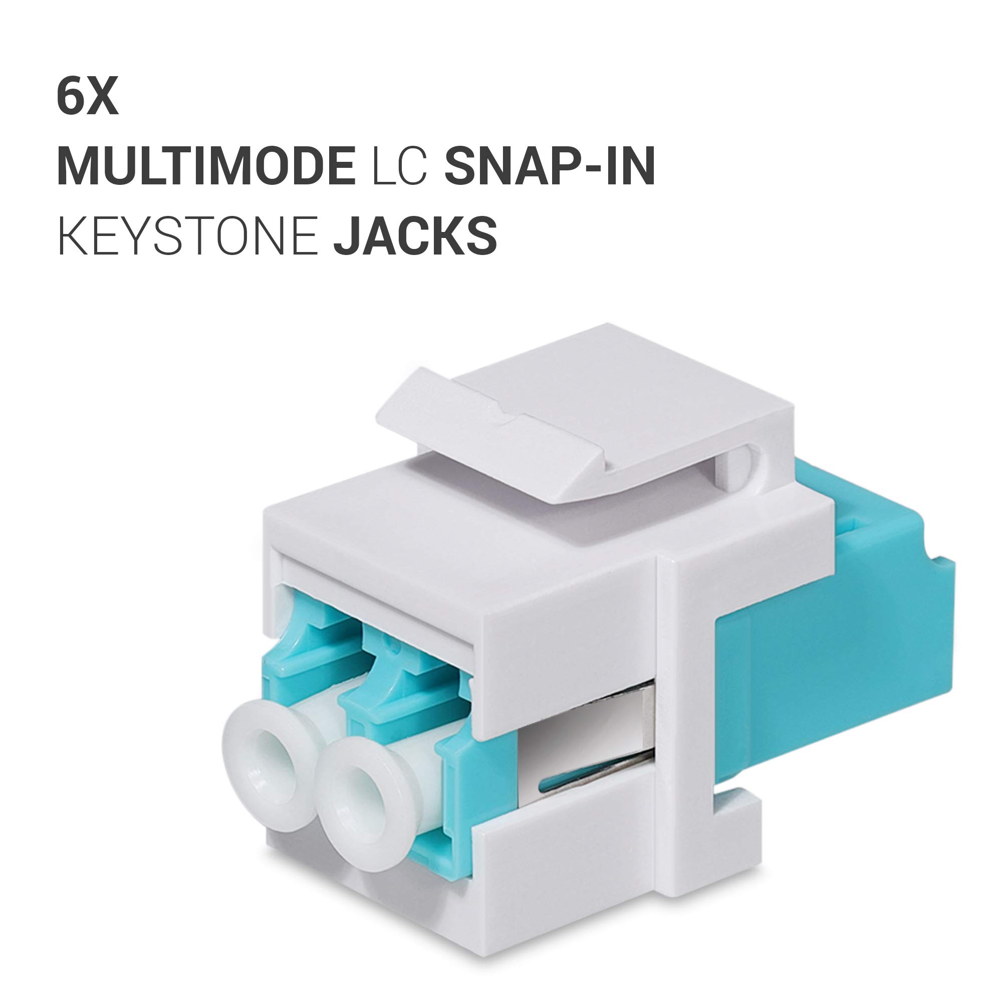 kwmobile 6x Moduli Keystone Multimodalità LC-LC Compatibile OM1 OM2 OM3 OM4 Cavi Fibra 50 62.5 µm