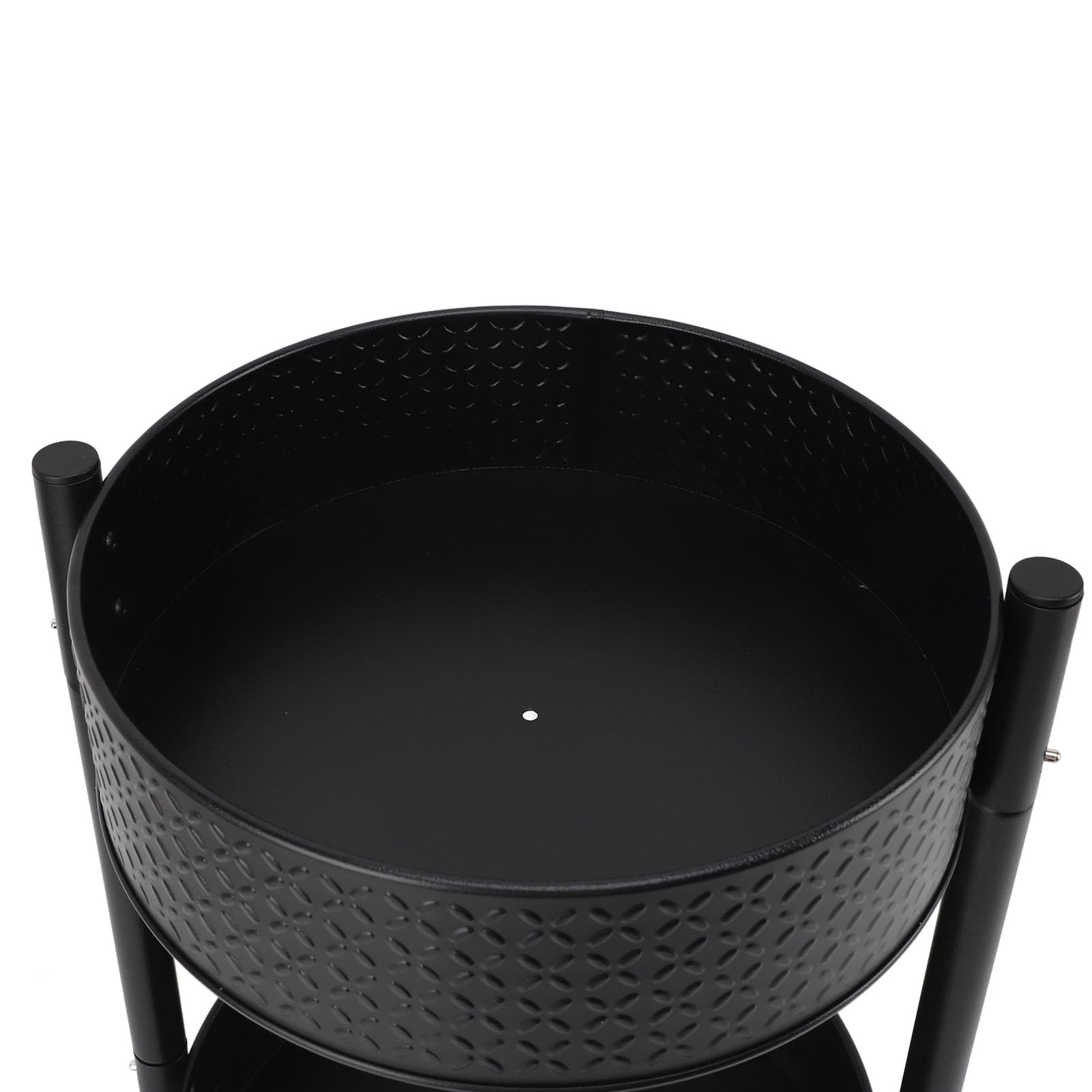 Carbon Steel Obrotowy stojak na przyprawy o 360°, 2-poziomowy leniwy Susan o dużej pojemności z podwyższoną antypoślizgową krawędzią, wielofunkcyjny organizer do (2 poziomy)