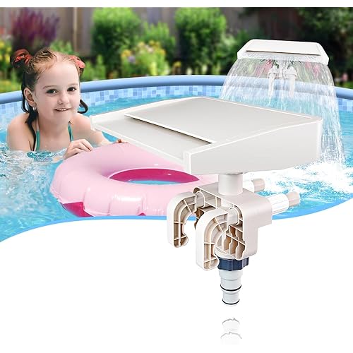 Above Ground Pool Fountain - Cooling and Soothing Waterfall, Adjustable for Various Frames, No Extra Power Required - Perfect Pool Fountains for Above Ground Pools