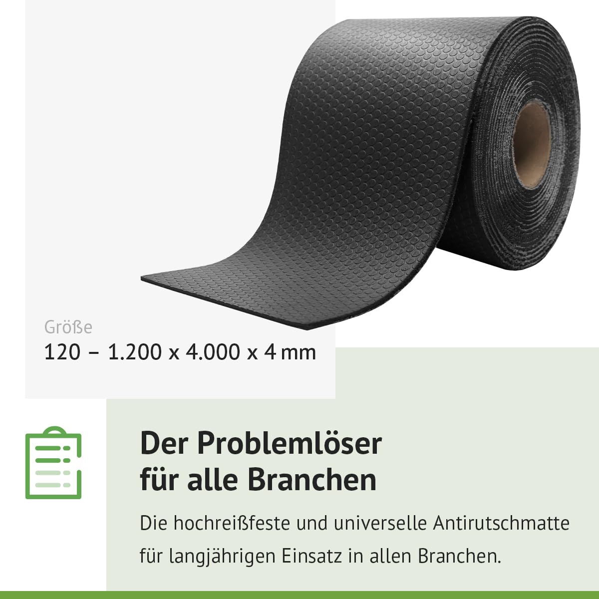 BLACK-CAT Panther Antirutschmatte 4000×1200×4 mm hochreißfest rutschhemmend VDI 2700 Zertifiziert DEKRA geprüft