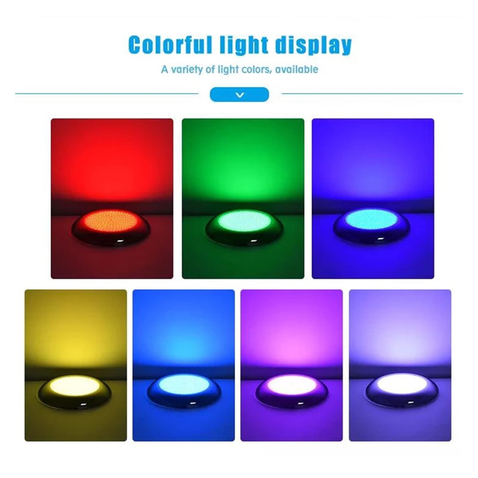 Luz LED for piscina de acero inoxidable, iluminación for estanque subacuático rellena resina, RGB Multicolor con mando a distancia Crear Un Ambiente(RGB withRemote,25W)