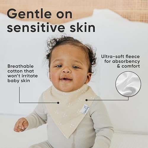 Miniatura 4 de Copper Pearl Baberos tipo bandana para bebé, paquete de 4 baberos de algodón suave para babear y dentición, baberos absorbentes para bebés niñas y