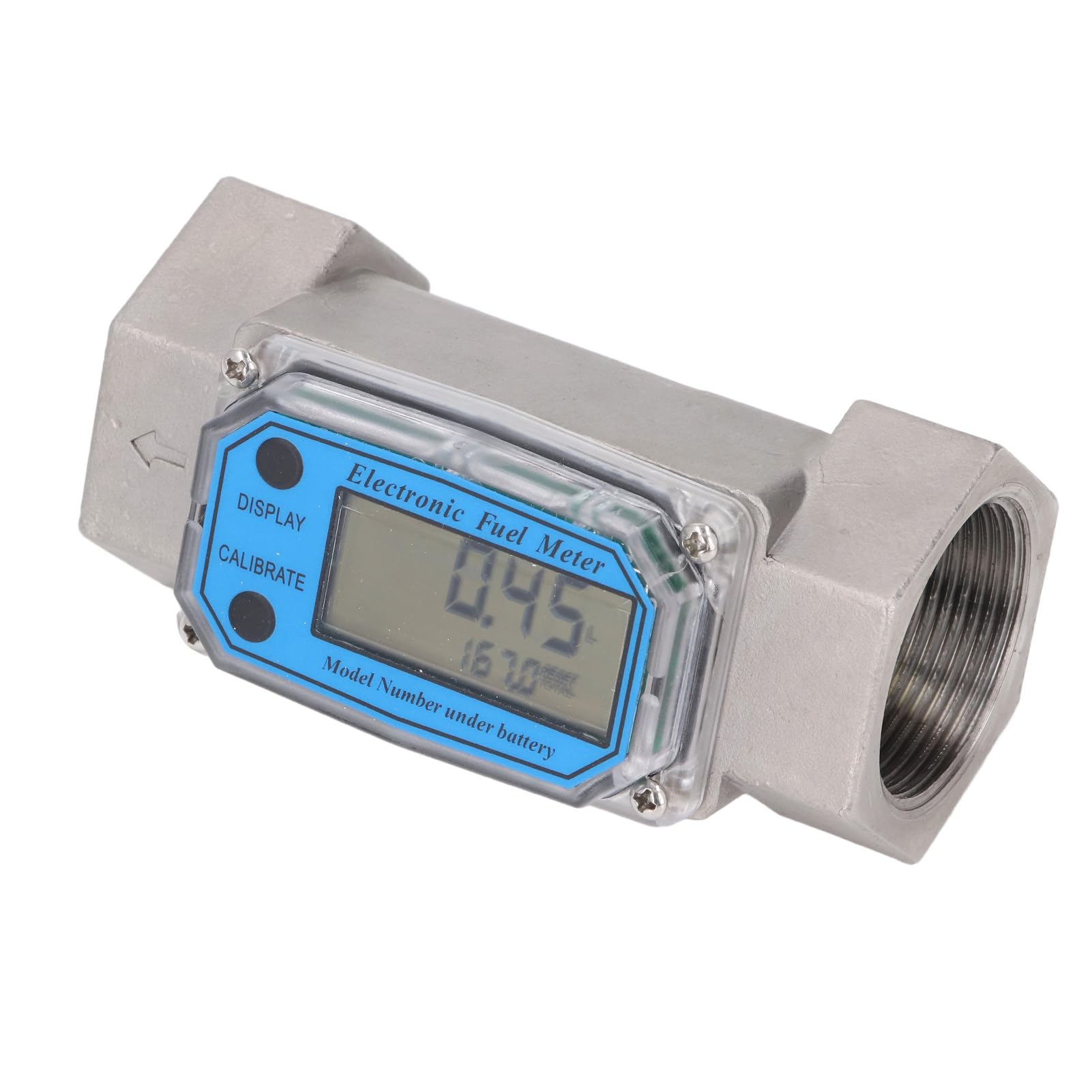 Medidor de flujo de turbina digital, 1,5 pulgadas, 25-150 l mínimo, acero inoxidable