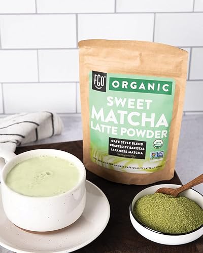 Miniatura 3 de FGO Polvo orgánico dulce con leche matcha japonesa, azúcar brasileño, 16 onzas (paquete de 1)